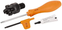 Kennametal - 31.75mm Cutting Diam, 1-1/4" Max Depth of Cut, Modular Connection Indexable Copy End Mill - 3 Inserts, RP.T 1204M0.. Insert, BMD Toolholder, Through Coolant - USA Tool & Supply