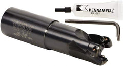 Kennametal - 1-1/4" Cut Diam, 0.404" Max Depth of Cut, 1-1/4" Shank Diam, 122.94mm OAL, Indexable Square Shoulder End Mill - LF.W 2.52.R Inserts, Weldon Shank, 0° Lead Angle, Series RPF - USA Tool & Supply