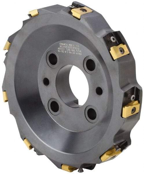 Kennametal - 9 Inserts, 10" Cut Diam, 2-1/2" Arbor Diam, 25.45mm Max Depth of Cut, Indexable Square-Shoulder Face Mill - 0/90° Lead Angle, 2-3/8" High, LN.U 2210.. Insert Compatibility, Series MEGA90 - USA Tool & Supply