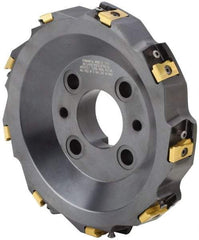 Kennametal - 9 Inserts, 10" Cut Diam, 2-1/2" Arbor Diam, 25.45mm Max Depth of Cut, Indexable Square-Shoulder Face Mill - 0/90° Lead Angle, 2-3/8" High, LN.U 2210.. Insert Compatibility, Series MEGA90 - USA Tool & Supply