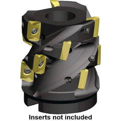 Kennametal - 15 Inserts, 50mm Cut Diam, 22mm Arbor Diam, 44.33mm Max Depth of Cut, Indexable Square-Shoulder Face Mill - 0/90° Lead Angle, 60mm High, ED.T 10T3.. Insert Compatibility, Through Coolant, Series Mill 1-10 - USA Tool & Supply