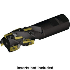 Kennametal - 40mm Cut Diam, 40.82mm Max Depth of Cut, 32mm Shank Diam, 141mm OAL, Indexable Square Shoulder Helical End Mill - E.. 14.. Inserts, Weldon Shank, 0° Lead Angle, Through Coolant, Series Mill 1-14 - USA Tool & Supply