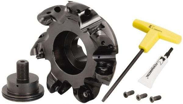 Kennametal - 6" Cut Diam, 12.7mm Max Depth, 1-1/2" Arbor Hole, 7 Inserts, RCGT 86... Insert Style, Indexable Copy Face Mill - BMD600 Cutter Style, 8,800 Max RPM, 2-1/2 High, Series KSRM - USA Tool & Supply