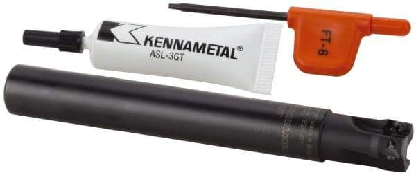 Kennametal - 15.75mm Cut Diam, 6.98mm Max Depth of Cut, 5/8" Shank Diam, 5" OAL, Indexable Square Shoulder End Mill - EP.. 0708.. Inserts, Cylindrical Shank, 0° Lead Angle, Through Coolant, Series Mill 1-07 - USA Tool & Supply