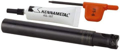 Kennametal - 16mm Cut Diam, 6.98mm Max Depth of Cut, 16mm Shank Diam, 100mm OAL, Indexable Square Shoulder End Mill - EDPT 0703.. Inserts, Cylindrical Shank, 0° Lead Angle, Through Coolant, Series Mill 1-07 - USA Tool & Supply
