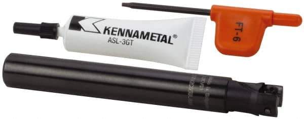 Kennametal - 12mm Cut Diam, 6.96mm Max Depth of Cut, 12mm Shank Diam, 100mm OAL, Indexable Square Shoulder End Mill - EDPT 0703.. Inserts, Cylindrical Shank, Through Coolant, Series Mill 1-07 - USA Tool & Supply