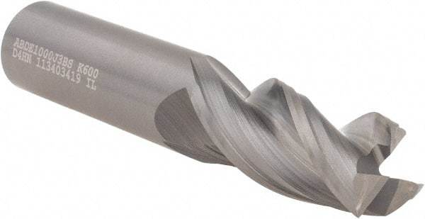 Kennametal - 1", 3 Flute, Single End, Solid Carbide, Corner Radius End Mill - 5" OAL, 38° Helix, Right Hand Flute, 2" LOC, Right Hand Cut - USA Tool & Supply