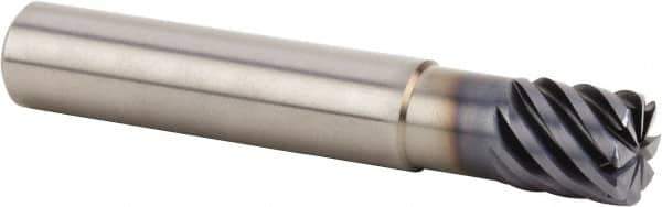 Kennametal - 10mm, 8 Flute, Single End, Solid Carbide, 1mm Corner Radius End Mill - 66mm OAL, 45° Helix, Right Hand Flute, 10mm LOC, Right Hand Cut, 20mm Extended Reach - USA Tool & Supply