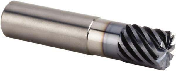 Kennametal - 16mm, 10 Flute, Single End, Solid Carbide, 1mm Corner Radius End Mill - 82mm OAL, 45° Helix, Right Hand Flute, 16mm LOC, Right Hand Cut, 32mm Extended Reach - USA Tool & Supply