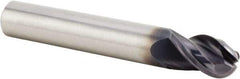Kennametal - 12mm Diam, 15mm LOC, 3 Flute Solid Carbide Ball End Mill - AlTiN Finish, Single End, 55mm OAL, 12mm Shank Diam, Spiral Flute - USA Tool & Supply