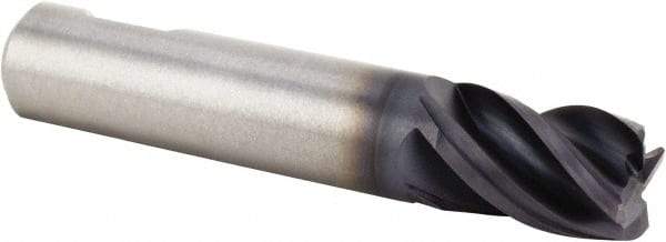 Kennametal - 1/2", 5/8" LOC, 1/2" Shank Diam, 2-5/32" OAL, 4 Flute, Solid Carbide Square End Mill - Single End, AlTiN Finish, Spiral Flute, 38° Helix, Centercutting, Right Hand Cut, Right Hand Flute, Series UEDE - USA Tool & Supply
