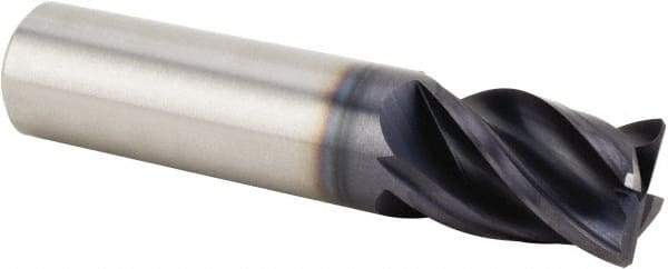 Kennametal - 4mm, 7mm LOC, 6mm Shank Diam, 38mm OAL, 4 Flute, Solid Carbide Square End Mill - Single End, AlTiN Finish, Spiral Flute, 38° Helix, Centercutting, Right Hand Cut, Right Hand Flute, Series UEDE - USA Tool & Supply