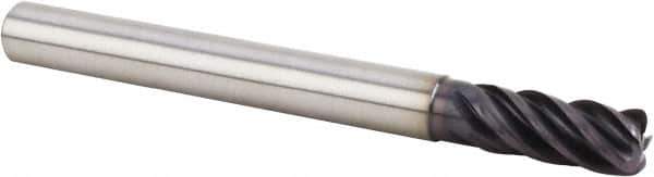 Kennametal - 12mm, 5 Flute, Single End, Solid Carbide, Corner Radius End Mill - 84mm OAL, 38° Helix, Right Hand Flute, 26mm LOC, Right Hand Cut, 36mm Extended Reach - USA Tool & Supply