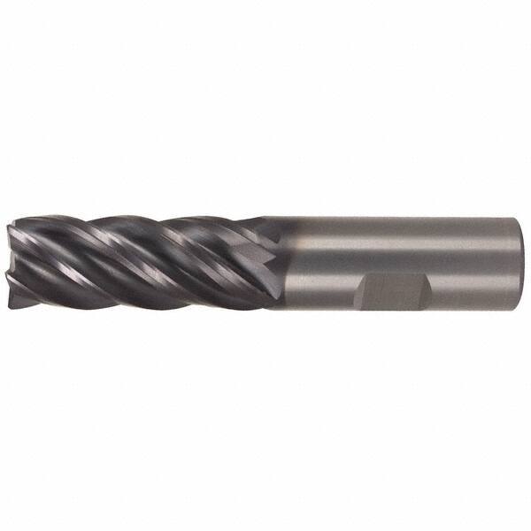 Kennametal - 5/8", 5 Flute, Single End, Solid Carbide, 0.03" Corner Radius End Mill - 3-1/2" OAL, 38° Helix, Right Hand Flute, 1-1/4" LOC, Right Hand Cut - USA Tool & Supply