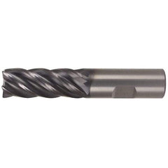 Kennametal - 1", 5 Flute, Single End, Solid Carbide, Corner Radius End Mill - 4-1/2" OAL, 38° Helix, Right Hand Flute, 1-3/4" LOC, Right Hand Cut - USA Tool & Supply
