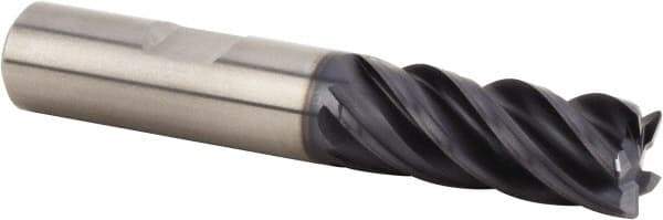 Kennametal - 5/8", 5 Flute, Single End, Solid Carbide, 0.03" Corner Radius End Mill - 4" OAL, 38° Helix, Right Hand Flute, 1-1/4" LOC, Right Hand Cut, 2-1/4" Extended Reach - USA Tool & Supply