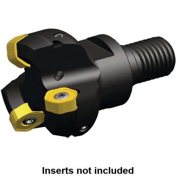 Kennametal - 32mm Cut Diam, 0.064" Max Depth, M16 Modular Connection Indexable High-Feed End Mill - Screw Holding Method, HNGJ0604ANENLD Insert, KSHR Toolholder, Through Coolant - USA Tool & Supply