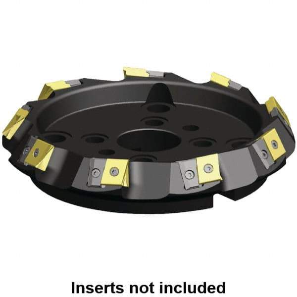 Kennametal - 125mm Cut Diam, 40mm Arbor Hole, 21.4mm Max Depth of Cut, 60° Indexable Chamfer & Angle Face Mill - 6 Inserts, LN.U 2210... Insert, Right Hand Cut, 6 Flutes, Through Coolant, Series MEGA60 - USA Tool & Supply