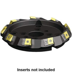 Kennametal - 250mm Cut Diam, 60mm Arbor Hole, 21.4mm Max Depth of Cut, 60° Indexable Chamfer & Angle Face Mill - 11 Inserts, LN.U 2210... Insert, Right Hand Cut, 11 Flutes, Through Coolant, Series MEGA60 - USA Tool & Supply