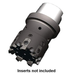 Kennametal - 8 Inserts, 63mm Cut Diam, 63mm Arbor Diam, 3mm Max Depth of Cut, Indexable Square-Shoulder Face Mill - 0/90° Lead Angle, 122mm High, Through Coolant, Series AluMill - USA Tool & Supply