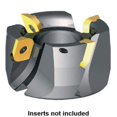 Kennametal - 4 Inserts, 50mm Cut Diam, 22mm Arbor Diam, 10mm Max Depth of Cut, Indexable Square-Shoulder Face Mill - 0/90° Lead Angle, 50mm High, LFEW 1503.. Insert Compatibility, Series RPF - USA Tool & Supply