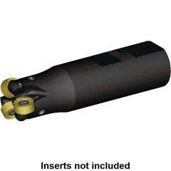 Kennametal - 25mm Cutting Diam, 63/64" Shank Diam, 63/64" Max Depth of Cut, Straight Shank Indexable Copy End Mill - 3 Inserts, RN.J 10T3M0.N.. Insert, KDR Toolholder - USA Tool & Supply