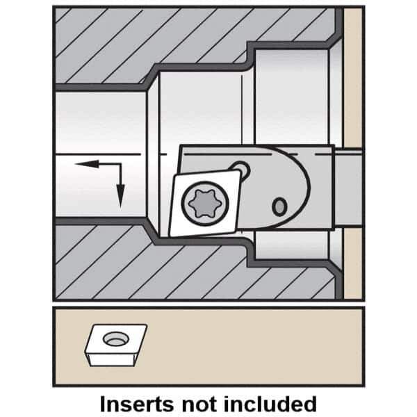 Kennametal - 5.18mm Min Bore Diam, 70mm OAL, 12mm Shank Diam, A-SCLD-S Indexable Boring Bar - 12.7mm Max Bore Depth, CD.. S4T002 Insert, Screw Holding Method - USA Tool & Supply