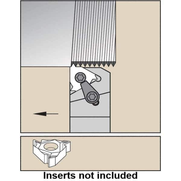 Kennametal - External Thread, Right Hand Cut, 32mm Shank Width x 32mm Shank Height Indexable Threading Toolholder - 170mm OAL, LT 16ER Insert Compatibility, LSAS Toolholder, Series LT Threading - USA Tool & Supply
