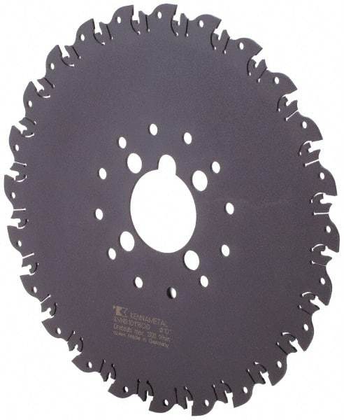 Kennametal - Arbor Hole Connection, 1/8" Cutting Width, 3-1/4" Depth of Cut, 10" Cutter Diam, 2" Hole Diam, 24 Tooth Indexable Slotting Cutter - KVNS Toolholder, OD 3118.. Insert - USA Tool & Supply