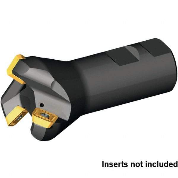 Kennametal - 45° Lead Angle, 53.95mm Max Cut Diam, 40mm Min Cut Diam, 6.61mm Max Depth of Cut, Indexable Chamfer and Angle End Mill - 3 Inserts, SECW 1404AEENLN Insert Style, 110mm Overall Length, Through Coolant, Straight Shank - USA Tool & Supply