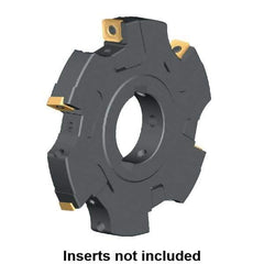 Kennametal - Arbor Hole Connection, 0.359" Cutting Width, 1.0185" Depth of Cut, 100mm Cutter Diam, 1.2598" Hole Diam, 6 Tooth Indexable Slotting Cutter - KSSM Toolholder, SP.T 10T3.. Insert, Left Hand Cutting Direction - USA Tool & Supply