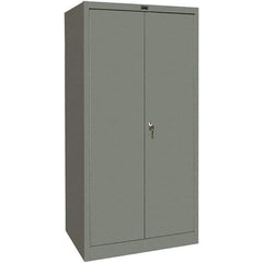 Hallowell - 4 Shelf Locking Storage Cabinet - Steel, 36" Wide x 24" Deep x 72" High, Gray - USA Tool & Supply