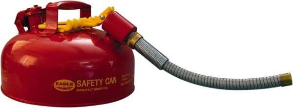 Eagle - 1 Gal Steel Type II Safety Can - 7-1/4" High x 11-1/4" Diam, Red - USA Tool & Supply