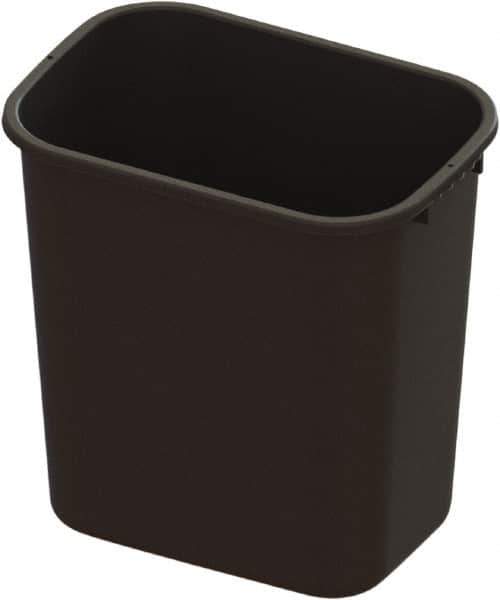 O-Cedar - 28 Qt Black Rectangle Trash Can - Plastic, 15" High x 15.07" Long x 10.4" Wide - USA Tool & Supply