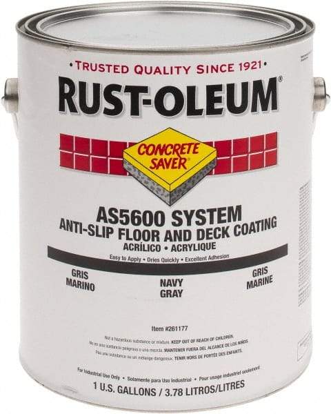 Rust-Oleum - 1 Gal Navy Gray Gloss Finish Antislip Coating - 60 to 70 Sq Ft per Gal, Interior/Exterior - USA Tool & Supply