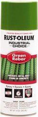 Rust-Oleum - Green Rebar, Gloss, Rebar Coating Spray Paint - 8 Sq Ft per Can, 12 oz Container - USA Tool & Supply