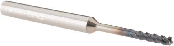 Walter-Prototyp - 1/8", 1/2" LOC, 1/4" Shank Diam, 3" OAL, 4 Flute, Solid Carbide Square End Mill - Single End, TiAlN Finish, Helical Flute, Centercutting, Right Hand Cut, Right Hand Flute - USA Tool & Supply