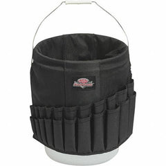 Bucket Boss - 44 Pocket General Purpose Holster - Polyester, Black, 11" Wide x 11" High - USA Tool & Supply