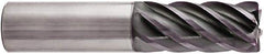 Niagara Cutter - 1", 2" LOC, 1" Shank Diam, 5" OAL, 6 Flute, Solid Carbide Square End Mill - Single End, AlTiN Finish, Spiral Flute, 38° Helix, Centercutting, Right Hand Cut, Right Hand Flute, Series S638 - USA Tool & Supply