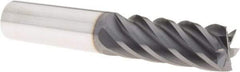 Niagara Cutter - 1/2", 1-1/4" LOC, 1/2" Shank Diam, 3" OAL, 6 Flute, Solid Carbide Square End Mill - Single End, AlTiN Finish, Spiral Flute, 38° Helix, Centercutting, Right Hand Cut, Right Hand Flute, Series S638 - USA Tool & Supply