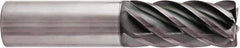 Niagara Cutter - 1", 6 Flute, Single End, Solid Carbide, 1/4" Corner Radius End Mill - 5" OAL, 38° Helix, Right Hand Flute, 2" LOC, Right Hand Cut - USA Tool & Supply