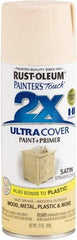 Rust-Oleum - Strawflower (Color), Satin, Enamel Spray Paint - 8 Sq Ft per Can, 12 oz Container, Use on Multipurpose - USA Tool & Supply