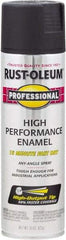 Rust-Oleum - Black, Flat, Rust Proof Enamel Spray Paint - 14 Sq Ft per Can, 15 oz Container, Use on Multipurpose - USA Tool & Supply