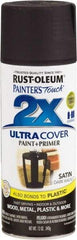 Rust-Oleum - Dark Walnut, Satin, Enamel Spray Paint - 8 Sq Ft per Can, 12 oz Container, Use on Multipurpose - USA Tool & Supply