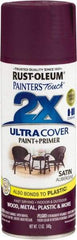 Rust-Oleum - Aubergine (Color), Satin, Enamel Spray Paint - 8 Sq Ft per Can, 12 oz Container, Use on Multipurpose - USA Tool & Supply