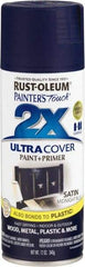 Rust-Oleum - Midnight Blue, Satin, Enamel Spray Paint - 8 Sq Ft per Can, 12 oz Container, Use on Multipurpose - USA Tool & Supply