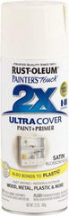 Rust-Oleum - Blossom White, Satin, Enamel Spray Paint - 8 Sq Ft per Can, 12 oz Container, Use on Multipurpose - USA Tool & Supply