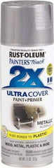 Rust-Oleum - Aluminum (Color), Gloss, Enamel Spray Paint - 8 Sq Ft per Can, 12 oz Container, Use on Multipurpose - USA Tool & Supply