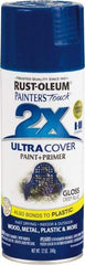 Rust-Oleum - Deep Blue, Gloss, Enamel Spray Paint - 8 Sq Ft per Can, 12 oz Container, Use on Multipurpose - USA Tool & Supply