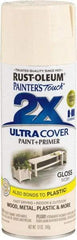 Rust-Oleum - Ivory, Gloss, Enamel Spray Paint - 8 Sq Ft per Can, 12 oz Container, Use on Multipurpose - USA Tool & Supply